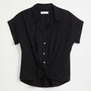 NWT LOFT Lou & Grey, Twist Front Shirt, Size XS